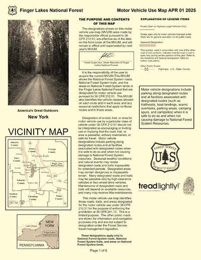 Green Mountain Finger Lakes NF - FINGER LAKES MVUM Preview 1
