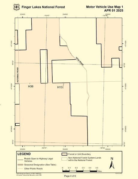 Green Mountain Finger Lakes NF MVUM - FINGER LAKES - Map 1 by US Forest ...