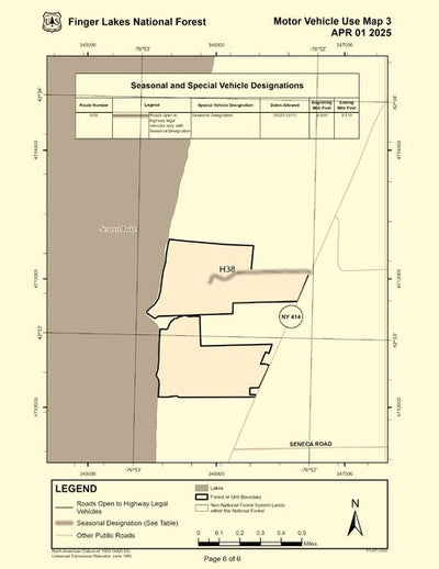 Green Mountain Finger Lakes NF MVUM - FINGER LAKES - Map 3 Preview 1