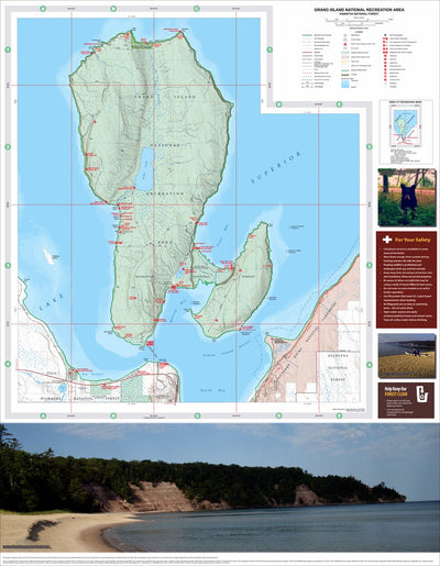 Hiawatha NF - Grand Island National Recreation Area Visitor Map Preview 1