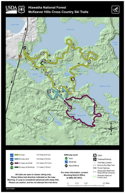 Hiawatha NF – McKeever Hills Cross Country Ski Trails Map Preview 1