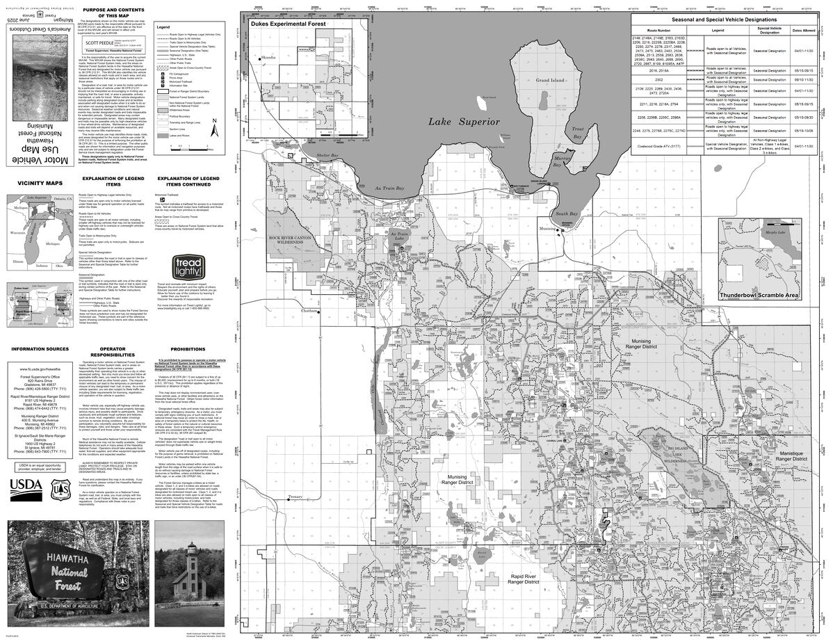 Hiawatha NF MVUM - Munising Map by US Forest Service R9 | Avenza Maps