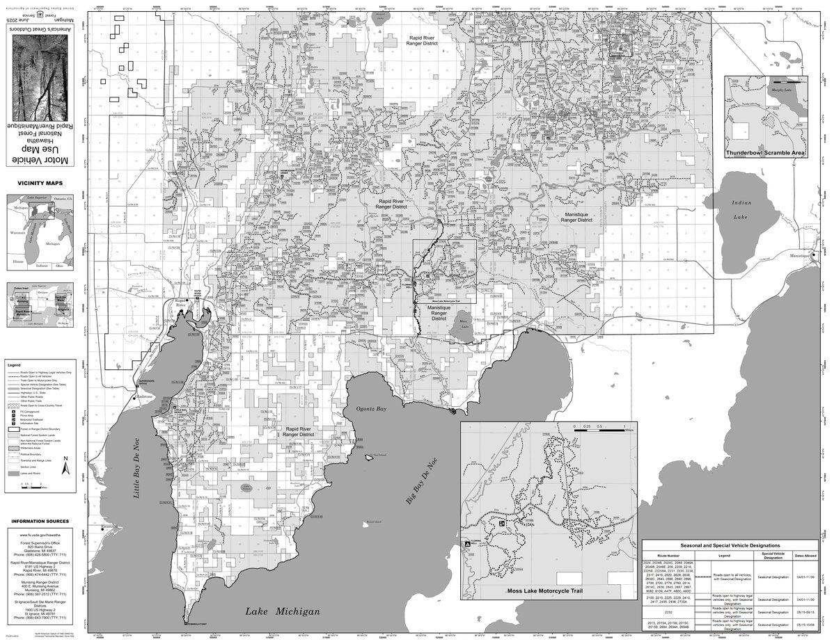 Hiawatha NF MVUM - Rapid River Map by US Forest Service R9