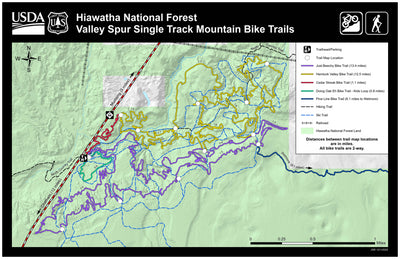 Hiawatha NF – Valley Spur Single Track Mountain Bike Trails Map Preview 1