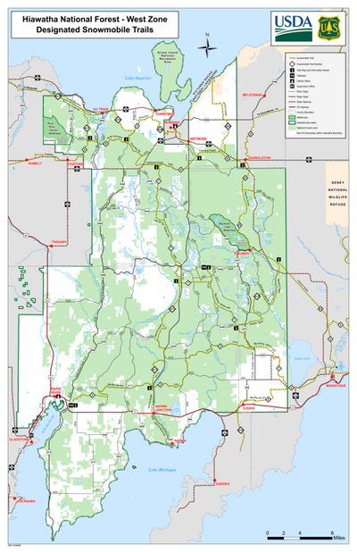 Hiawatha NF – West Zone – Designated Snowmobile Trails Preview 1