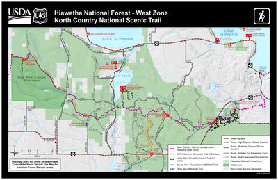 Hiawatha NF – West Zone – North Country National Scenic Trail Map Preview 1