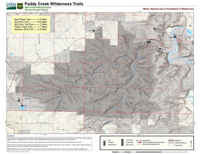 Mark Twain National Forest - Paddy Creek Wilderness Trails Map Preview 1