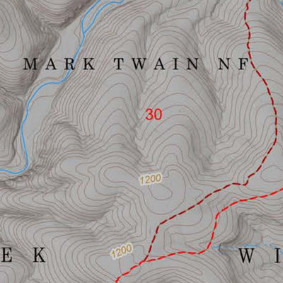 Mark Twain National Forest - Paddy Creek Wilderness Trails Map Preview 2