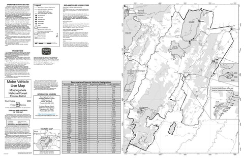 Monongahela NF MVUM - Potomac Preview 1