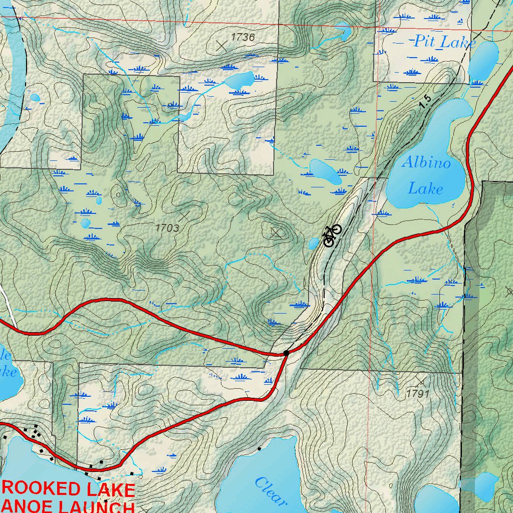 Sylvania Wilderness Map, Ottawa National Forest by US Forest Service R9 