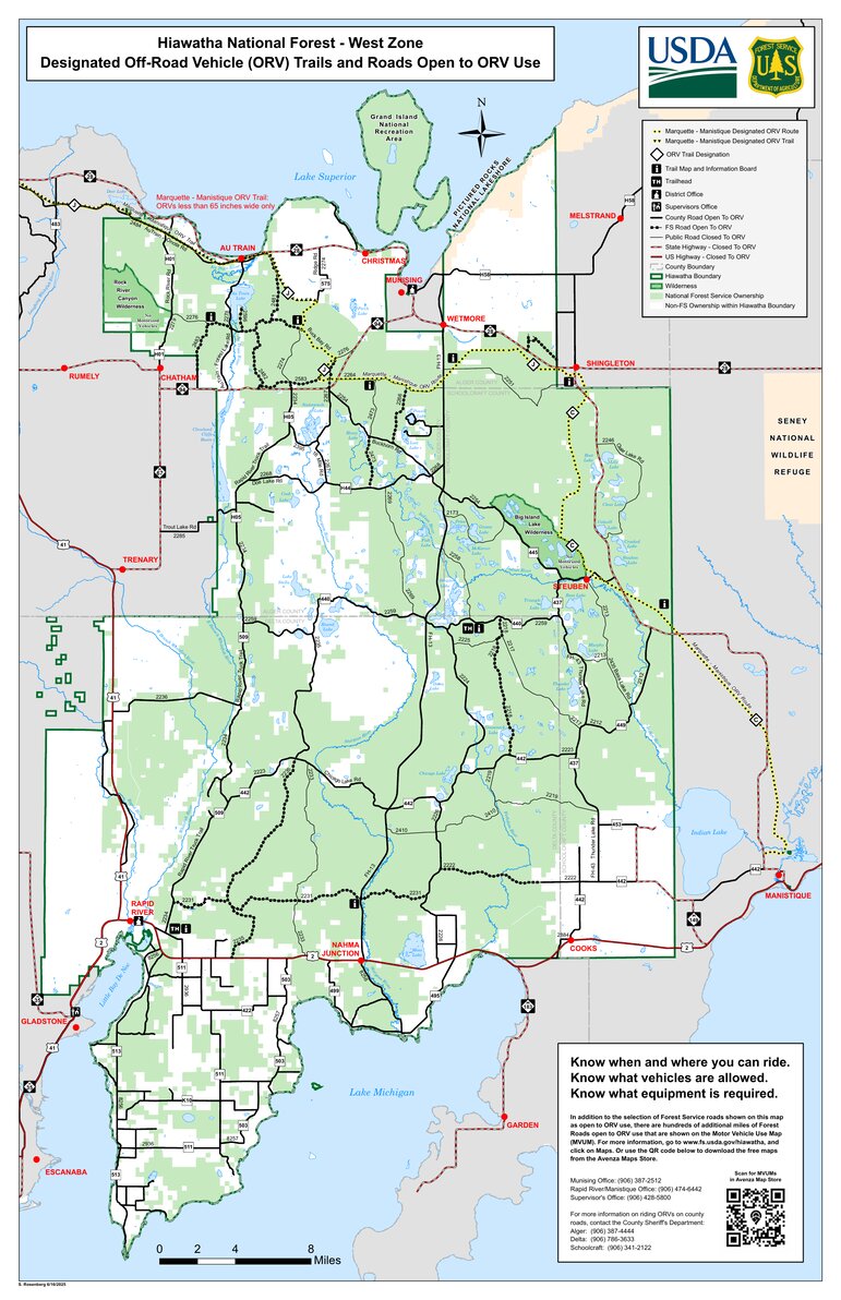 Hiawatha NF – West Zone – Designated Off-Road Vehicle (ORV) Trails