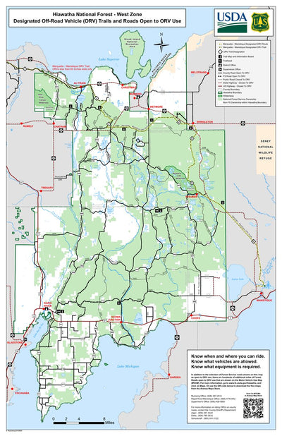 Hiawatha NF – West Zone – Designated Off-Road Vehicle (ORV) Trails and Roads Open to ORV Use Preview 1
