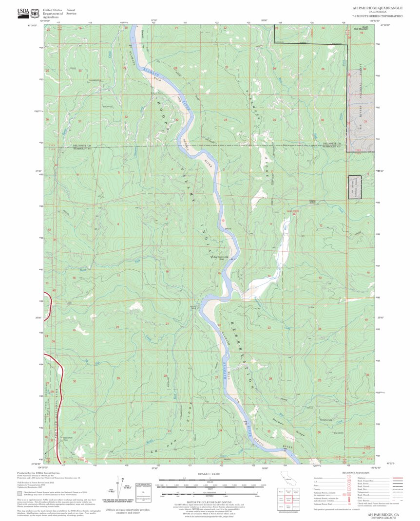 Ah Pah Ridge, CA FSTopo Legacy Map by US Forest Service - Topo | Avenza ...