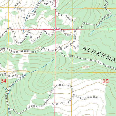US Forest Service - Topo Aldermand Ridge, ID FSTopo Legacy digital map