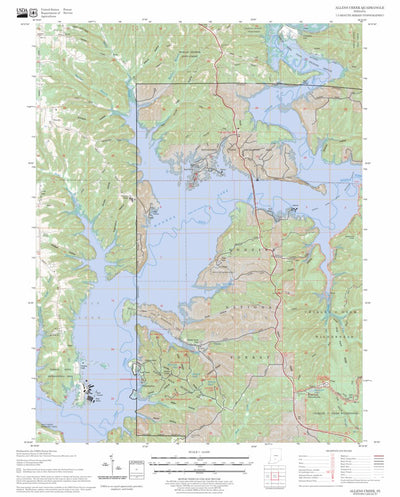 US Forest Service - Topo Allens Creek, IN FSTopo Legacy digital map