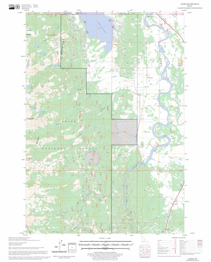 Alpha, ID FSTopo Legacy Map by US Forest Service - Topo | Avenza Maps