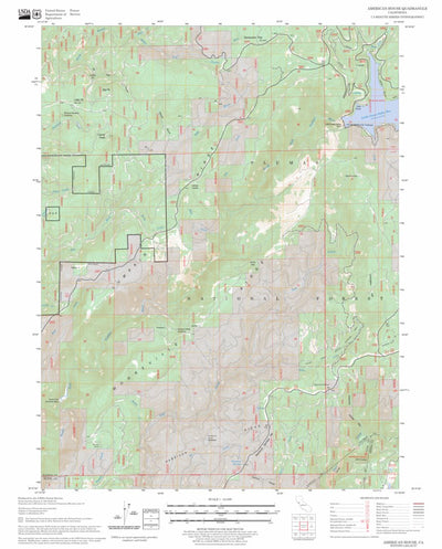 US Forest Service - Topo American House, CA FSTopo Legacy digital map