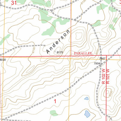 US Forest Service - Topo Anderson Ridge, WY FSTopo Legacy digital map