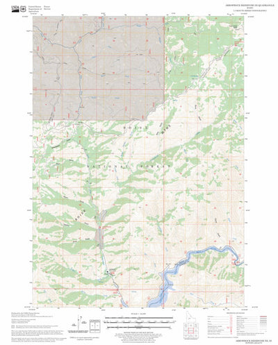 US Forest Service - Topo Arrowrock Reservoir NE, ID FSTopo Legacy digital map