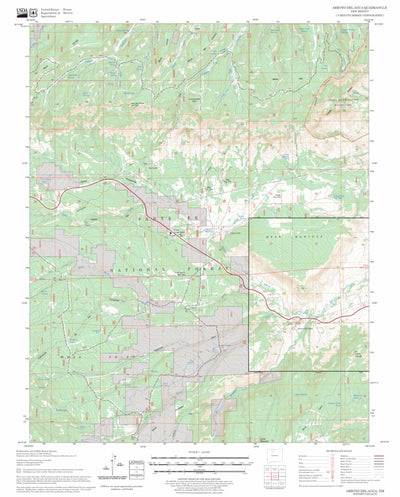 US Forest Service - Topo Arroyo Del Agua, NM FSTopo Legacy digital map