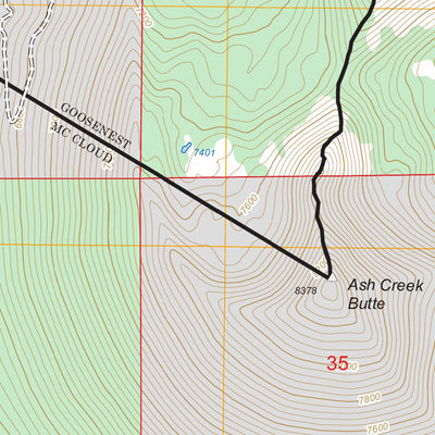 US Forest Service - Topo Ash Creek Butte, CA FSTopo Legacy digital map