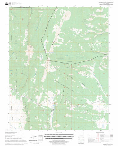 US Forest Service - Topo Ash Mountain, NM FSTopo Legacy digital map