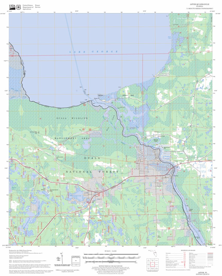 Astor, FL FSTopo Legacy Map by US Forest Service - Topo | Avenza Maps