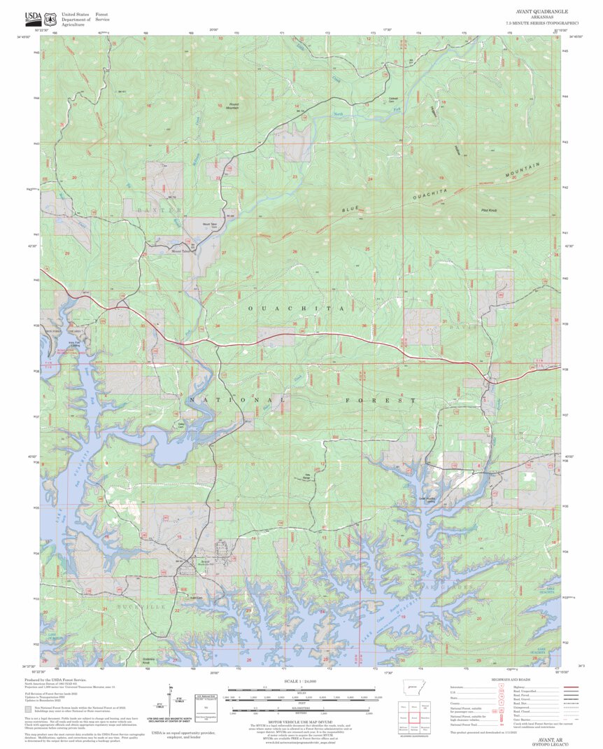 Avant, AR FSTopo Legacy Map by US Forest Service - Topo | Avenza Maps