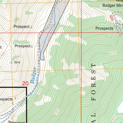 US Forest Service - Topo Badger Creek, ID FSTopo Legacy digital map
