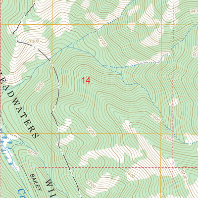 US Forest Service - Topo Bailey Lake, WY FSTopo Legacy digital map