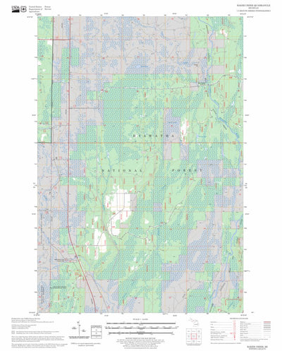 US Forest Service - Topo Baker Creek, MI FSTopo Legacy digital map