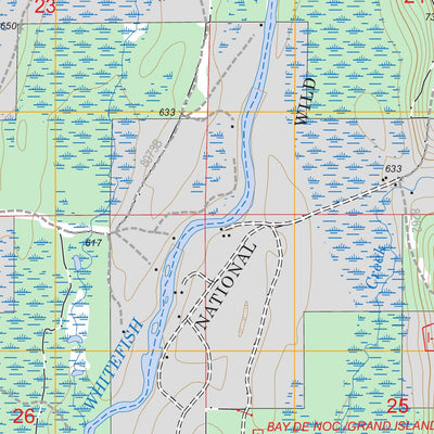 US Forest Service - Topo Baker Creek, MI FSTopo Legacy digital map