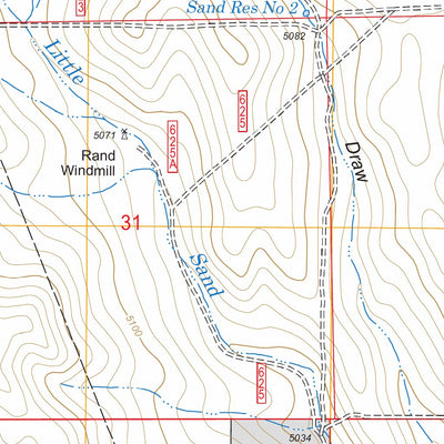 US Forest Service - Topo Baker Draw, CO FSTopo Legacy digital map