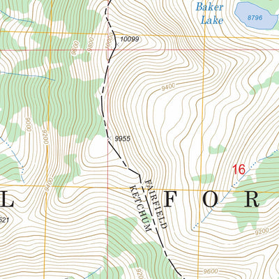 US Forest Service - Topo Baker Peak, ID FSTopo Legacy digital map
