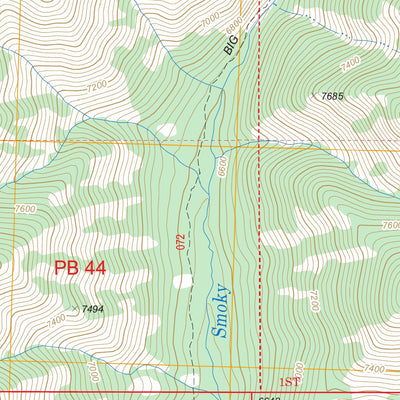 US Forest Service - Topo Baker Peak, ID FSTopo Legacy digital map