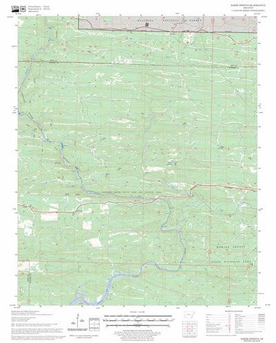 US Forest Service - Topo Baker Springs, AR FSTopo Legacy digital map