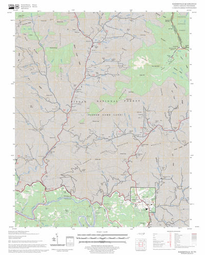 US Forest Service - Topo Bakersville, NC - TN FSTopo Legacy digital map