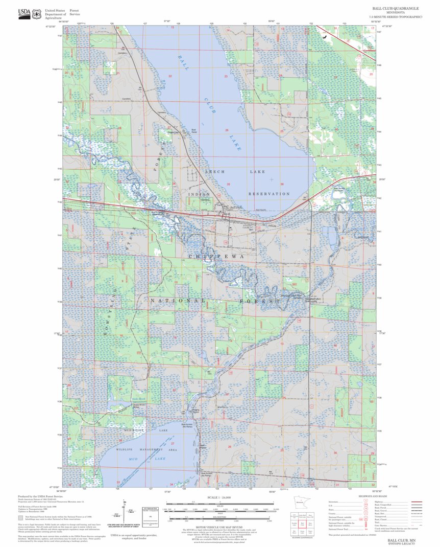 Ball Club, MN FSTopo Legacy Map by US Forest Service - Topo | Avenza Maps