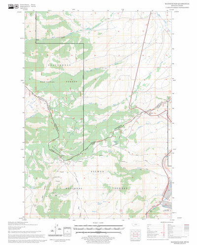 US Forest Service - Topo Bannock Pass, MT - ID FSTopo Legacy digital map