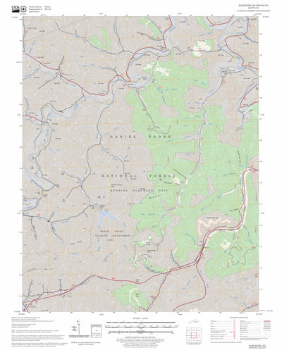 US Forest Service - Topo Barcreek, KY FSTopo Legacy digital map