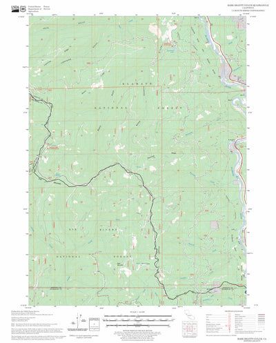 US Forest Service - Topo Bark Shanty Gulch, CA FSTopo Legacy digital map