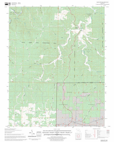US Forest Service - Topo Bartlett, MO FSTopo Legacy digital map
