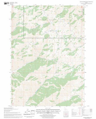 US Forest Service - Topo Baugh Creek SW, ID FSTopo Legacy digital map