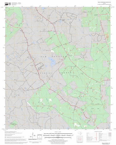 US Forest Service - Topo Bear Creek, TX FSTopo Legacy digital map