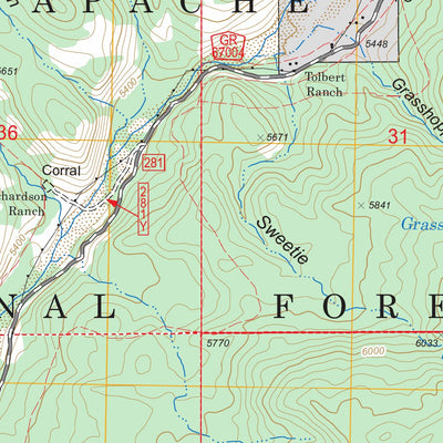 US Forest Service - Topo Bear Mountain, AZ FSTopo Legacy digital map