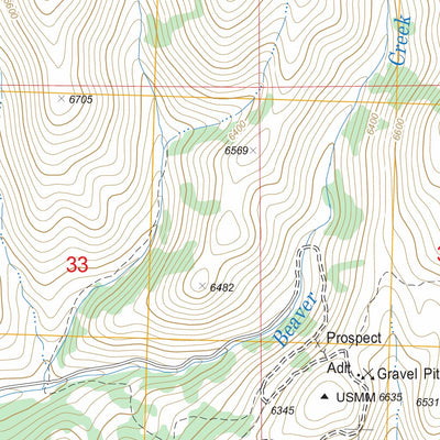 US Forest Service - Topo Beaver Creek, ID FSTopo Legacy digital map