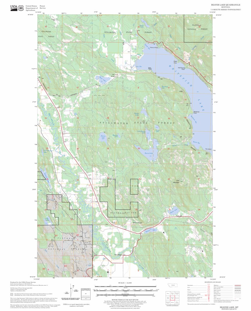 Beaver Lake, MT FSTopo Legacy Map by US Forest Service - Topo | Avenza Maps