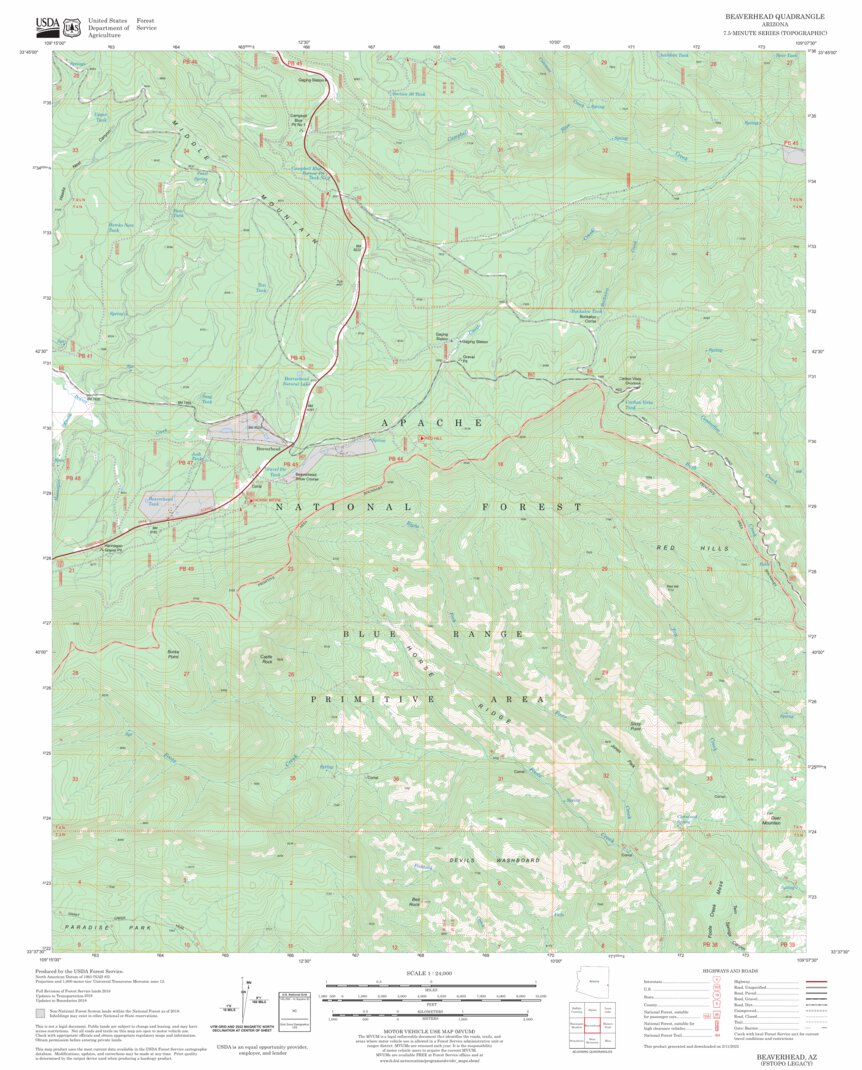 Beaverhead, AZ FSTopo Legacy Map by US Forest Service - Topo | Avenza Maps
