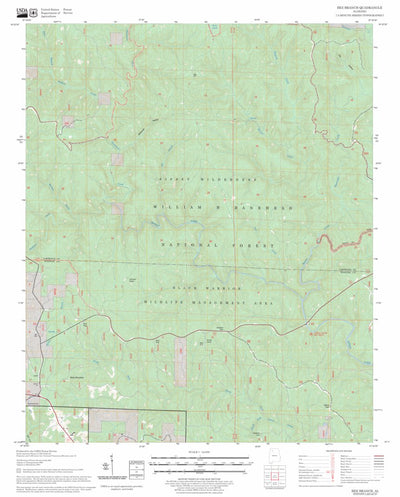 US Forest Service - Topo Bee Branch, AL FSTopo Legacy digital map