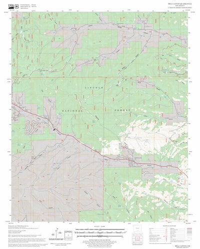 US Forest Service - Topo Bell Canyon, NM FSTopo Legacy digital map